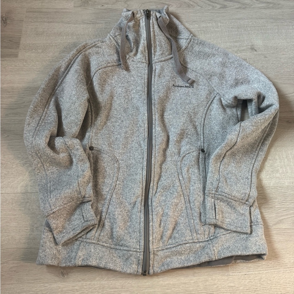 EUC Avalanche | Light Grey Fleece Lined Knit Jacket | Sz L